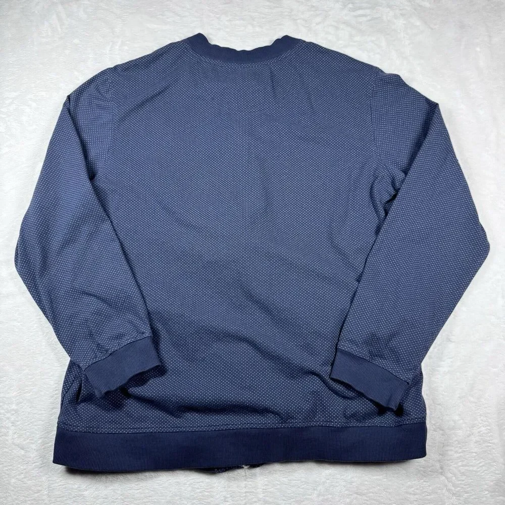 Britches Sport By Wanted Jacket Mens L Bomber Birdseye Full Zip Long Sleeve Blue